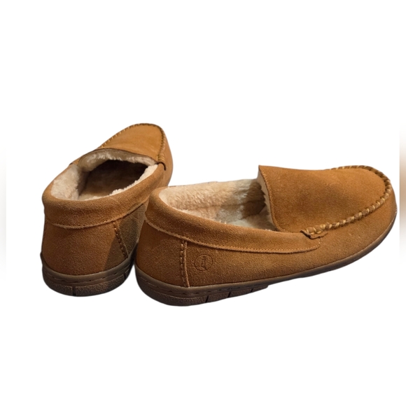 Lands' End - Men's Suede Moccasin Slippers with Fuzzy Faux Fur Lining NWOT - Picture 5 of 11